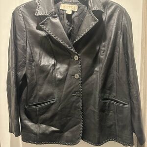 Chic Black Leather Jacket by Eldina